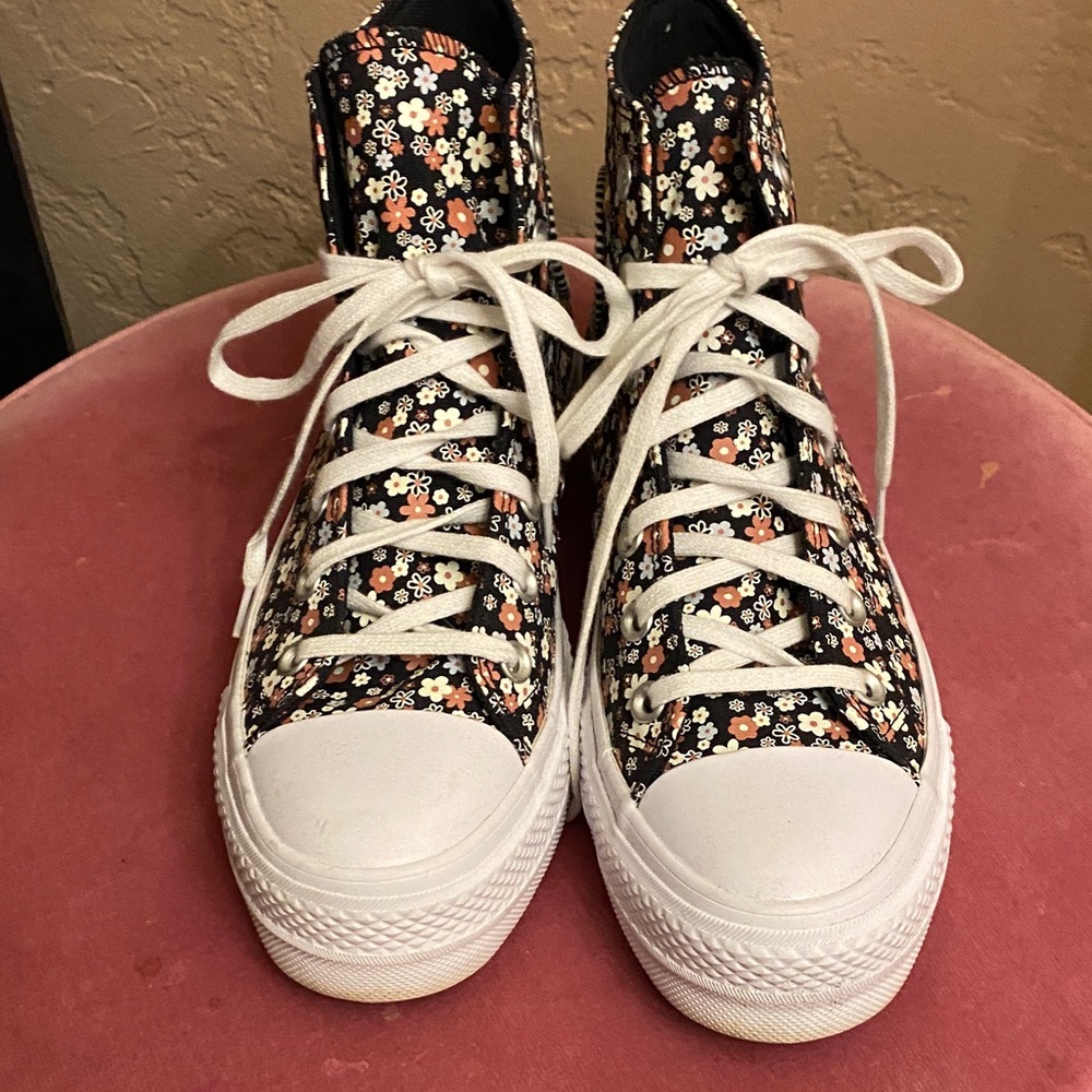 Floral High-Top Sneakers
